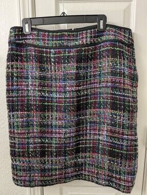 Talbots Multicolor Tweed Pencil Skirt - Black Base